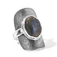 D''Joy Artisan Crafted Passport to Israel AAA Malagasy Labradorite Ring in Sterling Silver (Size 7.0) 9.65 ctw