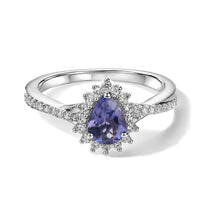 D''Joy Catalina Iolite and White Zircon 0.90 ctw Ring in Rhodium Over Sterling Silver (Size 10.0)