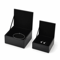 Livmore Set of 2 Black Velvet Jewelry Box