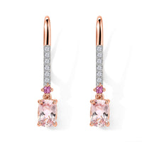 D''Joy Rachel Roy Premium Pink Morganite, Multi Gemstone Earrings in 18K Vermeil RG Over Sterling Silver 2.15 ctw