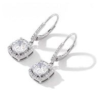 Simulated Diamond Drop Earrings in Silvertone