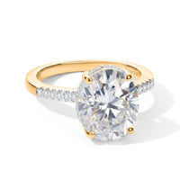 D''Joy Rachel Roy Moissanite (Ovl 12x10mm) Ring in 18K Vermeil YG Over Sterling Silver (Size 7.0) 5.35 ctw