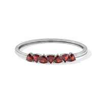 EverTrue Mozambique Garnet 11.65 ctw Bangle Bracelet in Stainless Steel (7.25 In)