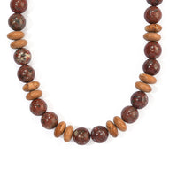EverTrue Poppy and Camel Jasper 325.00 ctw Necklace in Platinum Bond 18-19 Inches