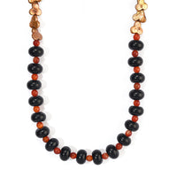 EverTrue Blue and Red Agate 235.00 ctw and Yellow Pearl (D) Necklace in Platinum Bond 18-19 Inches