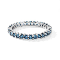 Luxuriant Lab Grown Blue Diamond (IR) SI 1.00 ctw Ring in Rhodium Over Sterling Silver (Size 10.0)