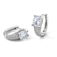 Earrings Simulated Diamond in Silvertone 1.00 ctw
