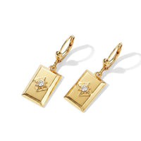 D''Joy Diamond Assent Fancy Earrings in 18K Yellow Gold Over Sterling Silver