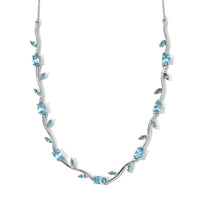 D''Joy Paraiba Apatite 4.10 ctw Necklace (18 Inches) in Rhodium Over Sterling Silver