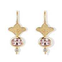 D''Joy Rachel Roy Premium Pink Morganite, White Zircon Earrings in 18K Vermeil YG Over Sterling Silver 1.50 ctw