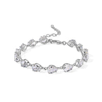 Simulated Diamond Bracelet in Silvertone (7.50In) 18.9ctw