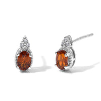 D''Joy Orange Kyanite and White Zircon 1.30 ctw Solitaire Stud Earrings in Rhodium Over Sterling Silver