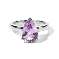 D''Joy Rose De France Amethyst 2.70 ctw Solitaire Ring in Rhodium Over Sterling Silver (Size 10.0)