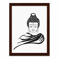Handcrafted Black Gemstone Buddha Wall Painting