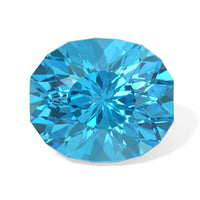 Lions Eye Cut AAAA Swiss Blue Topaz (Ovl 13x11 mm) 6.00 ctw