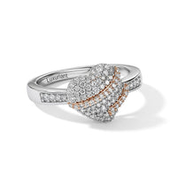 D''Joy Lab Grown Diamond (I2-I3) Fancy Ring in 18K Vermeil RG and Rhodium Over Sterling Silver (Size 7.0) 0.50 ctw