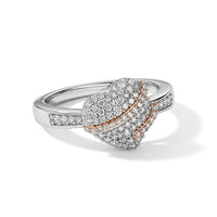 D''Joy Lab Grown Diamond (I2-I3) Fancy Ring in 18K Vermeil RG and Rhodium Over Sterling Silver (Size 7.0) 0.50 ctw