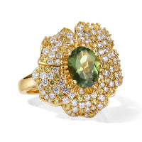 D''Joy Premium Natural Green Apatite, Multi Gemstone Ring in 18K Vermeil YG Over Sterling Silver (Size 10.0) 3.50 ctw