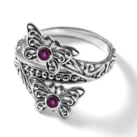 D''Joy Bali Legacy Premium Niassa Ruby (FF) 0.25 ctw Butterfly Ring in Sterling Silver (Size 10.0)