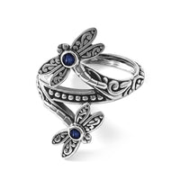 D''Joy Bali Legacy Premium Masoala Sapphire (D) 0.25 ctw Dragonfly Ring in Sterling Silver (Size 10.0)