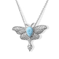 D''Joy Bali Legacy Larimar 4.60 ctw Butterfly Pendant without Chain in Sterling Silver