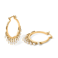 D''Joy Passport to Turkey Freshwater Pearl Hoop Earrings in 18K Vermeil YG Over Sterling Silver