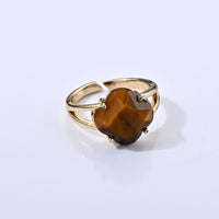 Yellow Tigers Eye 10.00 ctw Ring in Goldtone (Adjustable)