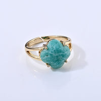 Amazonite 10.00 ctw Ring in Goldtone (Adjustable)