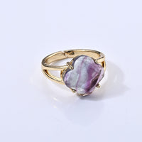 Multi Fluorite 10.00 ctw Ring in Goldtone (Adjustable)