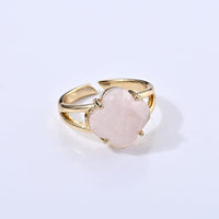 Rose Quartz 10.00 ctw Ring in Goldtone (Adjustable)