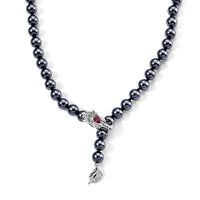 EverTrue Terahertz, Simulated Green and White Diamond 179.00 ctw Beaded Dragon Necklace (18 Inches) in Silvertone