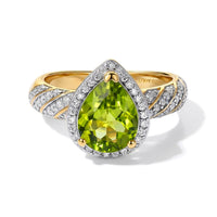 D''Joy Hebei Peridot and Moissanite 2.80 ctw Ring in 18K Vermeil Yellow Gold Over Sterling Silver (Size 10.0)