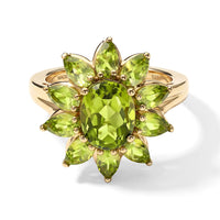 D''Joy Hebei Peridot 4.30 ctw Ring in 18K Vermeil Yellow Gold Over Sterling Silver (Size 10.0)