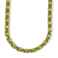 D'Joy Hebei Peridot 34.25 ctw Necklace in 18K Vermeil Yellow Gold Over Sterling Silver (18 Inches)