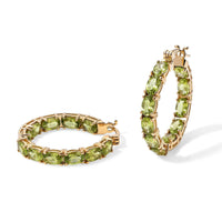 D'Joy Hebei Peridot 9.70 ctw Hoop Earrings in 18K Vermeil Yellow Gold Over Sterling Silver