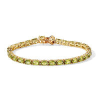 D'Joy Hebei Peridot 12.70 ctw Bracelet in 18K Vermeil Yellow Gold Over Sterling Silver (7.25 In)