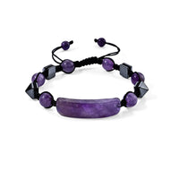 African Amethyst and Hematite 70.00 ctw Beaded Bracelet