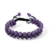 African Amethyst 100.00 ctw Beaded Stretch Bracelet (6.5-9.0In)