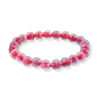 Red Chalcedony Beaded Stretch Bracelet (6.25-6.75In) 80.00 ctw