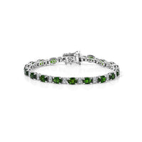 D''Joy Chrome Diopside and Moissanite 12.20 ctw Bracelet in Rhodium Over Sterling Silver (8.00 In)