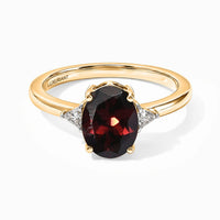 AAA Red Zircon and Luxuriant Lab Grown Diamond EF VS 2.75 ctw Ring in 10K Yellow Gold (Size 10.0)