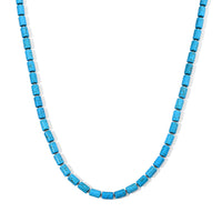 Blue Howlite 280.00 ctw Necklace (28-30 Inches) in Silvertone