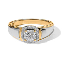 Luxuriant Lab Grown Diamond E-F VS 1.15 ctw Men''s Ring in 18K Vermeil Yellow Gold and Rhodium Over Sterling Silver (Size 10.0)
