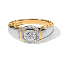 Luxuriant Lab Grown Diamond E-F VS 1.15 ctw Men''s Ring in 18K Vermeil Yellow Gold and Rhodium Over Sterling Silver (Size 10.0)