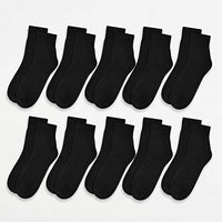 Pack of 10 Black Ankle Socks