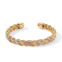 Braided Mesh Rainbow Cuff Bracelet in Multitone (7.25 In)