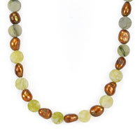 EverTrue Brown Pearl, Harmony Serpentine Necklace (18 Inches) in Platinum Bond 100.00 ctw
