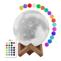 Sarina LED Moon Lamp with Display Stand and Remote