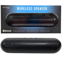 Vibe Wireless Pill Shaped Stereo Sound Bluetooth Speaker -Black