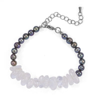 EverTrue Peacock Pearl, Austrian Crystal Bracelet in Stainless Steel (7.25 In)